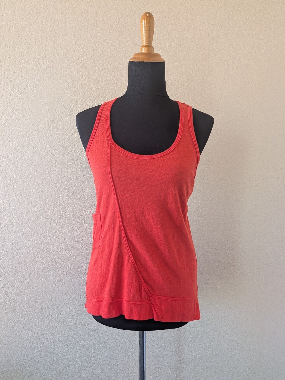 Anthropologie Good Luck Tee Becky Racerback Pocket Tank XS Red NWT